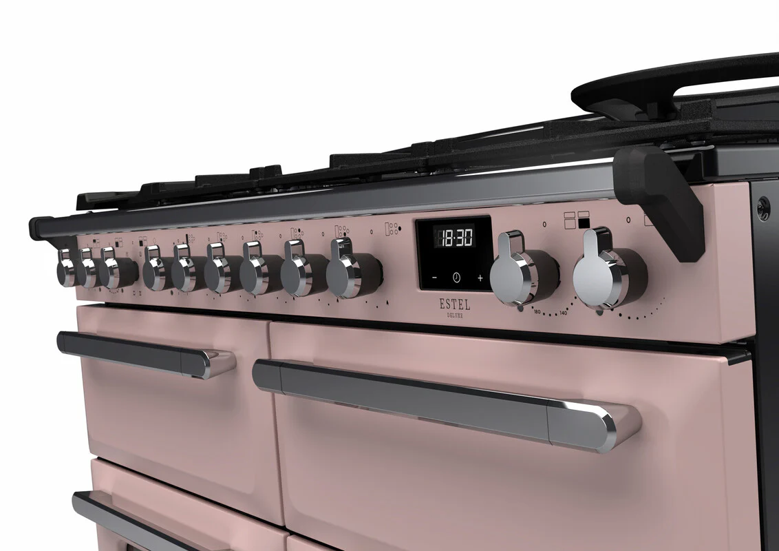 Rangemaster ESDLB110DFPPPK/CM1 Estel Deluxe 110cm BC Dual Fuel Pale Pink/Chrome - Image 3