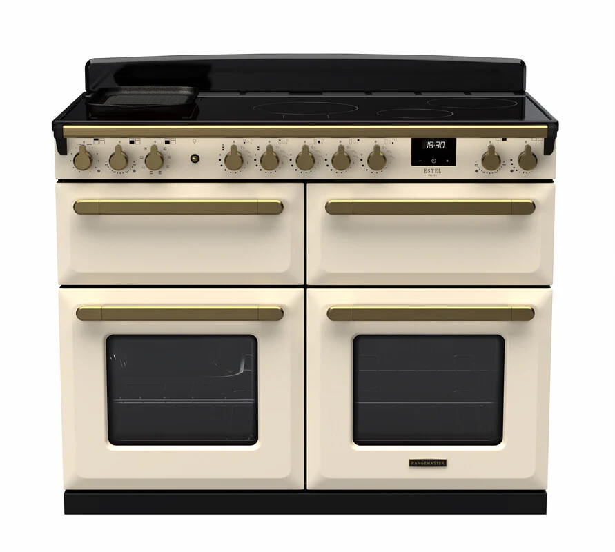 Rangemaster ESDLB110EIPPCR/AB1 Estel Deluxe 110cm BC Induction Pale Cream/Antique Brass