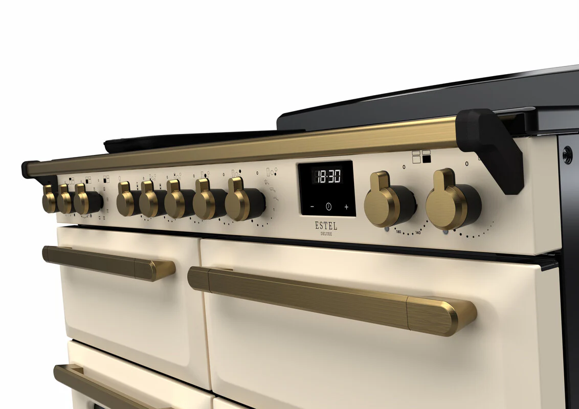 Rangemaster ESDLB110EIPPCR/AB1 Estel Deluxe 110cm BC Induction Pale Cream/Antique Brass - Image 2