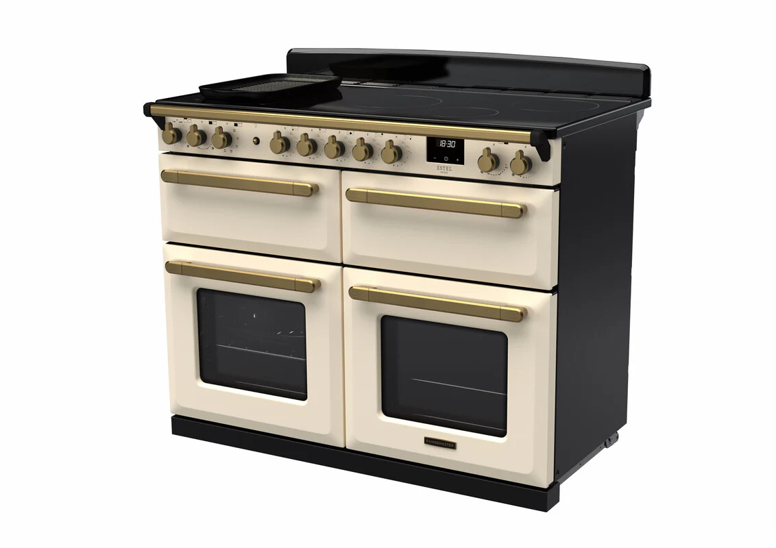 Rangemaster ESDLB110EIPPCR/AB1 Estel Deluxe 110cm BC Induction Pale Cream/Antique Brass - Image 3