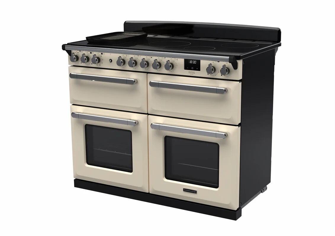 Rangemaster ESDLB110EIPPCR/CM1 Estel Deluxe 110cm BC Induction Pale Cream/Chrome - Image 2