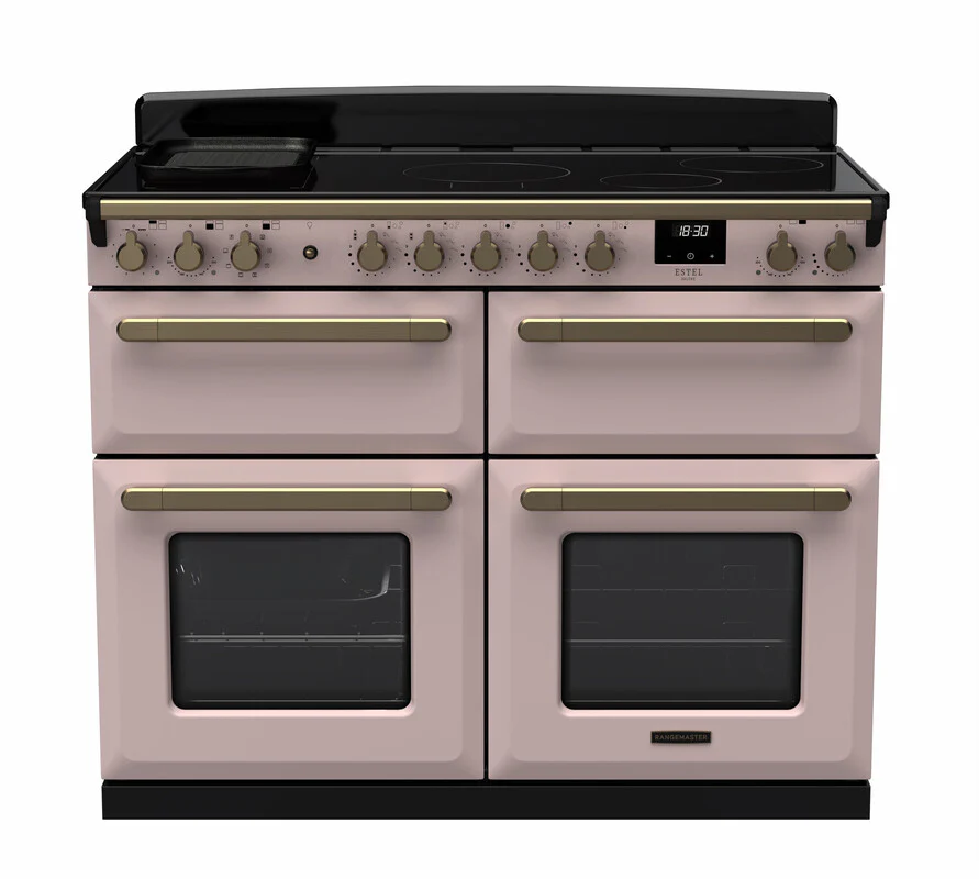 Rangemaster ESDLB110EIPPPK/AB1 Estel Deluxe 110cm BC Induction Pale Pink/Antique Brass