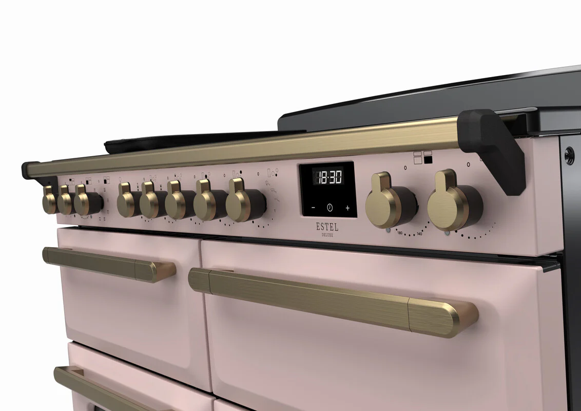 Rangemaster ESDLB110EIPPPK/AB1 Estel Deluxe 110cm BC Induction Pale Pink/Antique Brass - Image 2