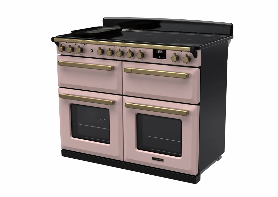 Rangemaster ESDLB110EIPPPK/AB1 Estel Deluxe 110cm BC Induction Pale Pink/Antique Brass - Image 3