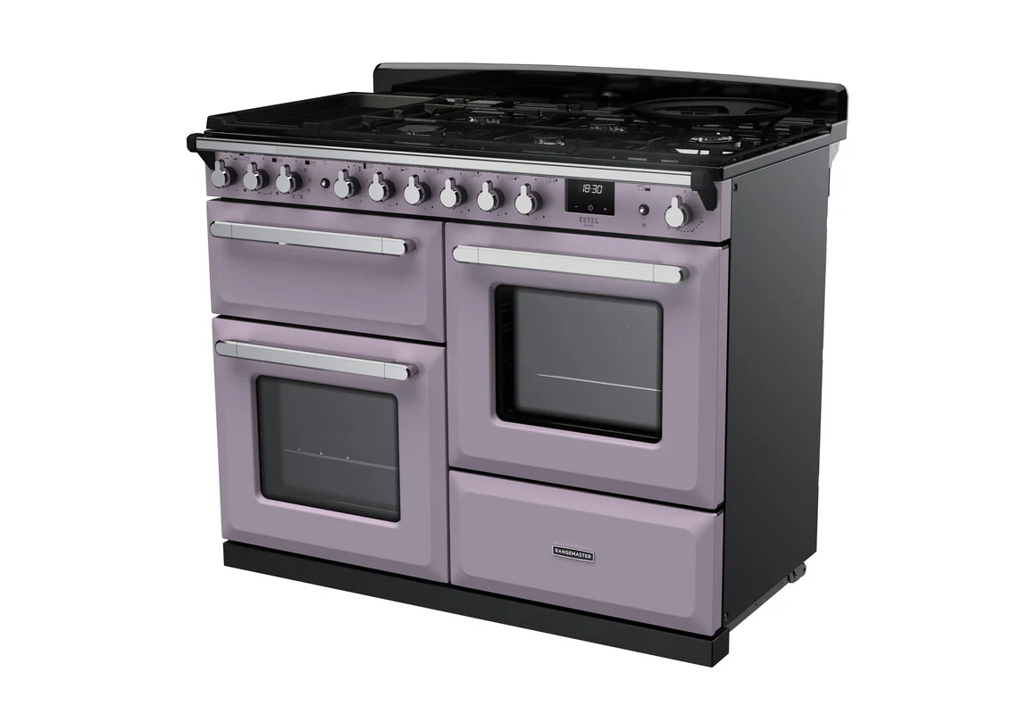 Rangemaster ESDLO110DFPHTH/CM1 Estel Deluxe 110cm Dual Fuel Heather/Chrome - Image 2