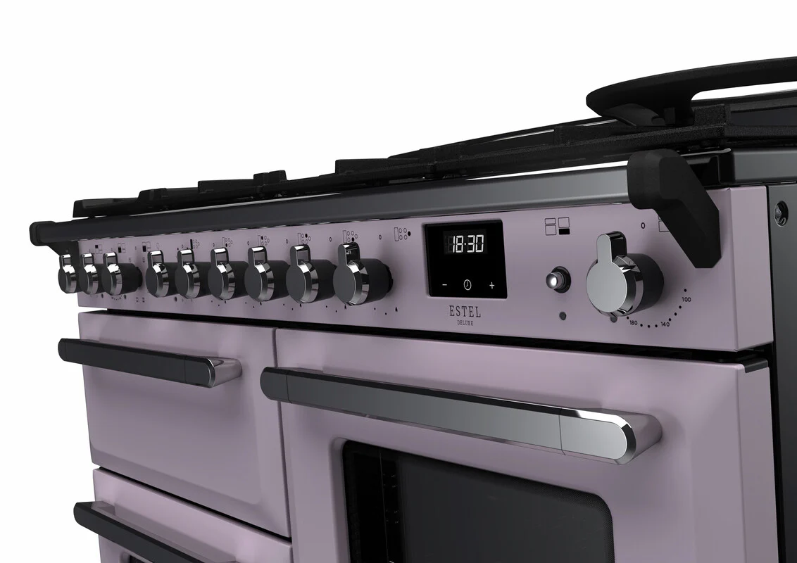Rangemaster ESDLO110DFPHTH/CM1 Estel Deluxe 110cm Dual Fuel Heather/Chrome - Image 3