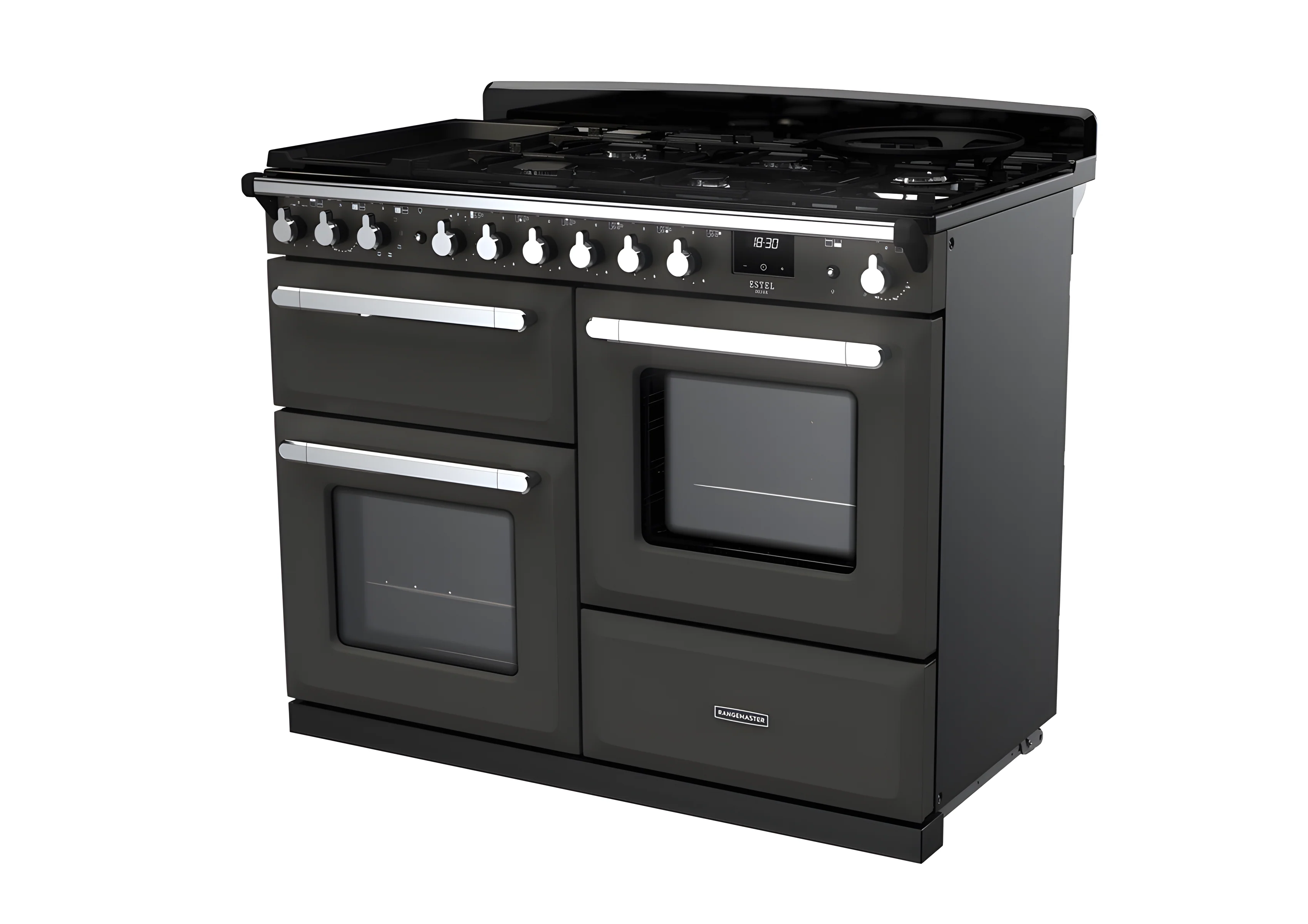 Rangemaster ESDLO110DFPSLT/CM1 Estel Deluxe 110cm Dual Fuel Slate/Chrome - Image 3
