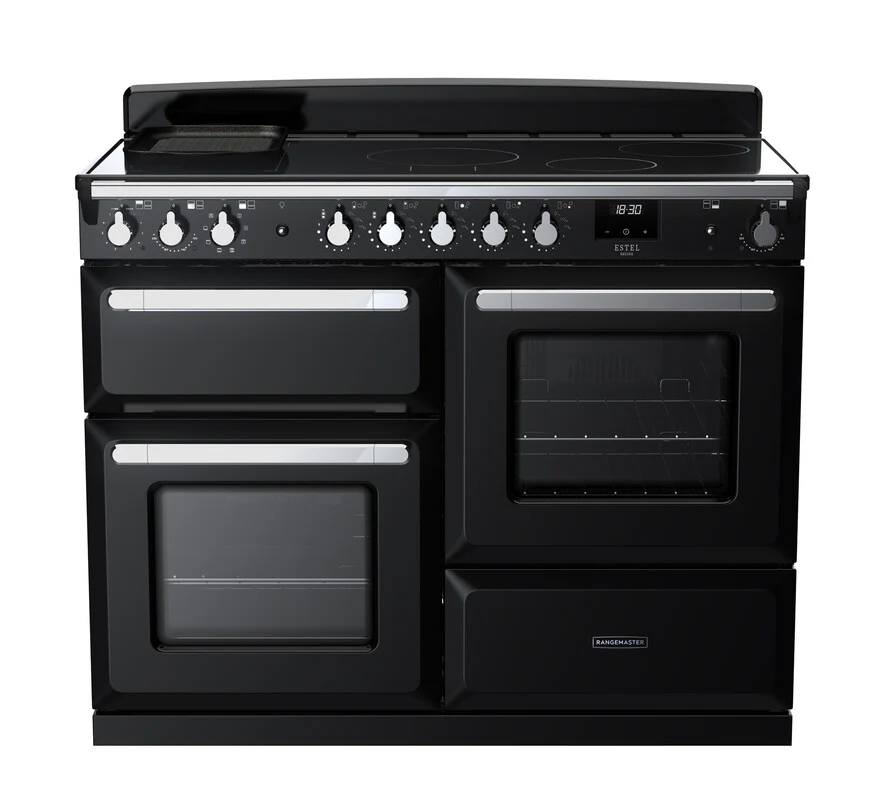 Rangemaster ESDLO110EIPGBL/CM1 Estel Deluxe 110cm Induction Black/Chrome