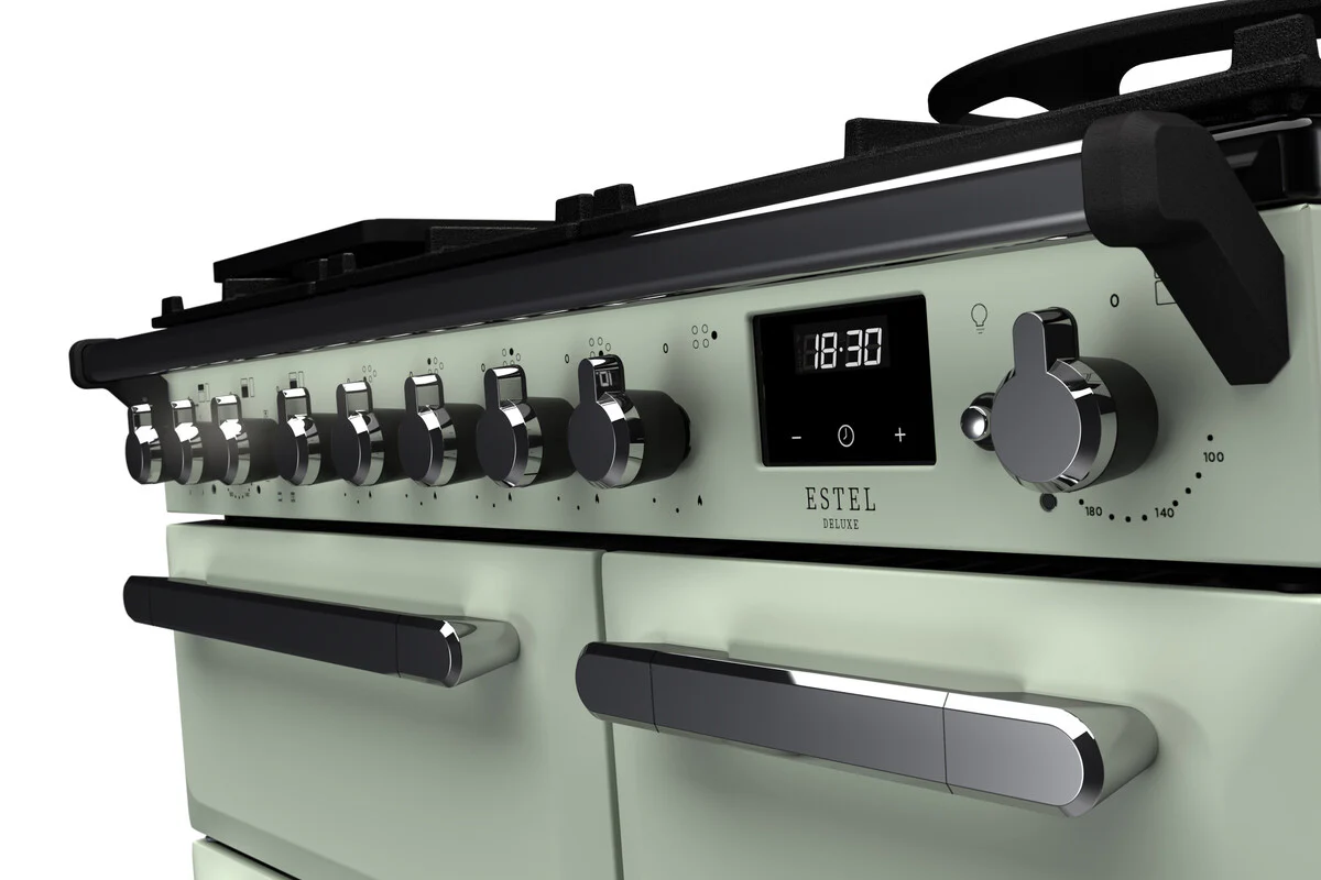 Rangemaster ESDL90DFPMNT/CM1 Estel Deluxe 90cm Dual Fuel Mint/Chrome - Image 2