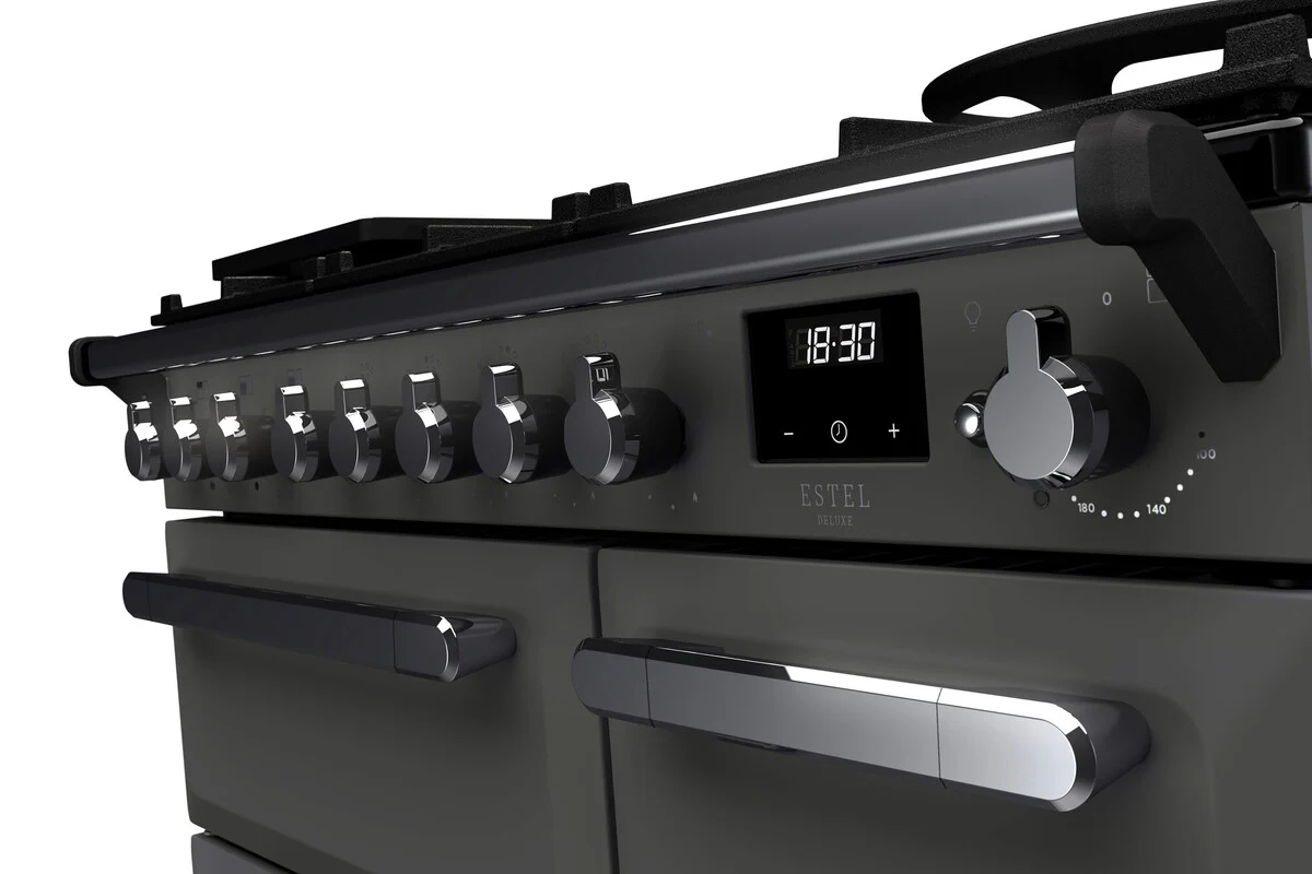 Rangemaster ESDL90DFPSLT/CM1 Estel Deluxe 90cm Dual Fuel Slate/Chrome - Image 2