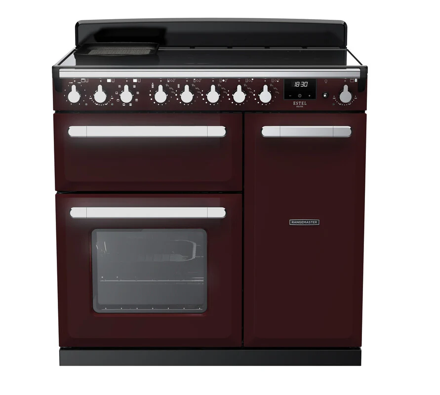 Rangemaster ESDL90EIPBOR/CM1 Estel Deluxe 90cm Induction Bordeaux/Chrome