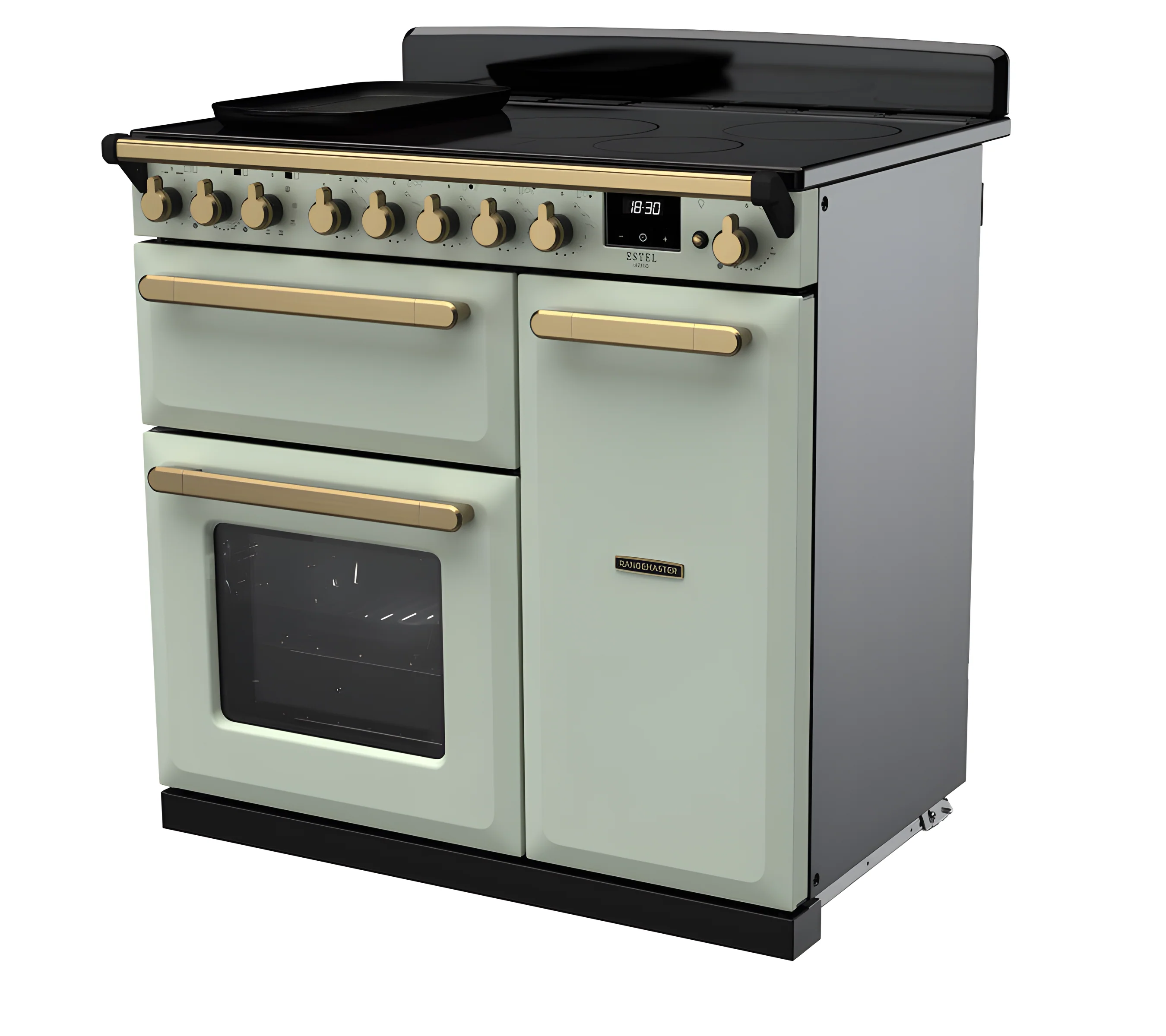 Rangemaster ESDL90EIPMNT/AB1 Estel Deluxe 90cm Induction Mint/Antique Brass - Image 3