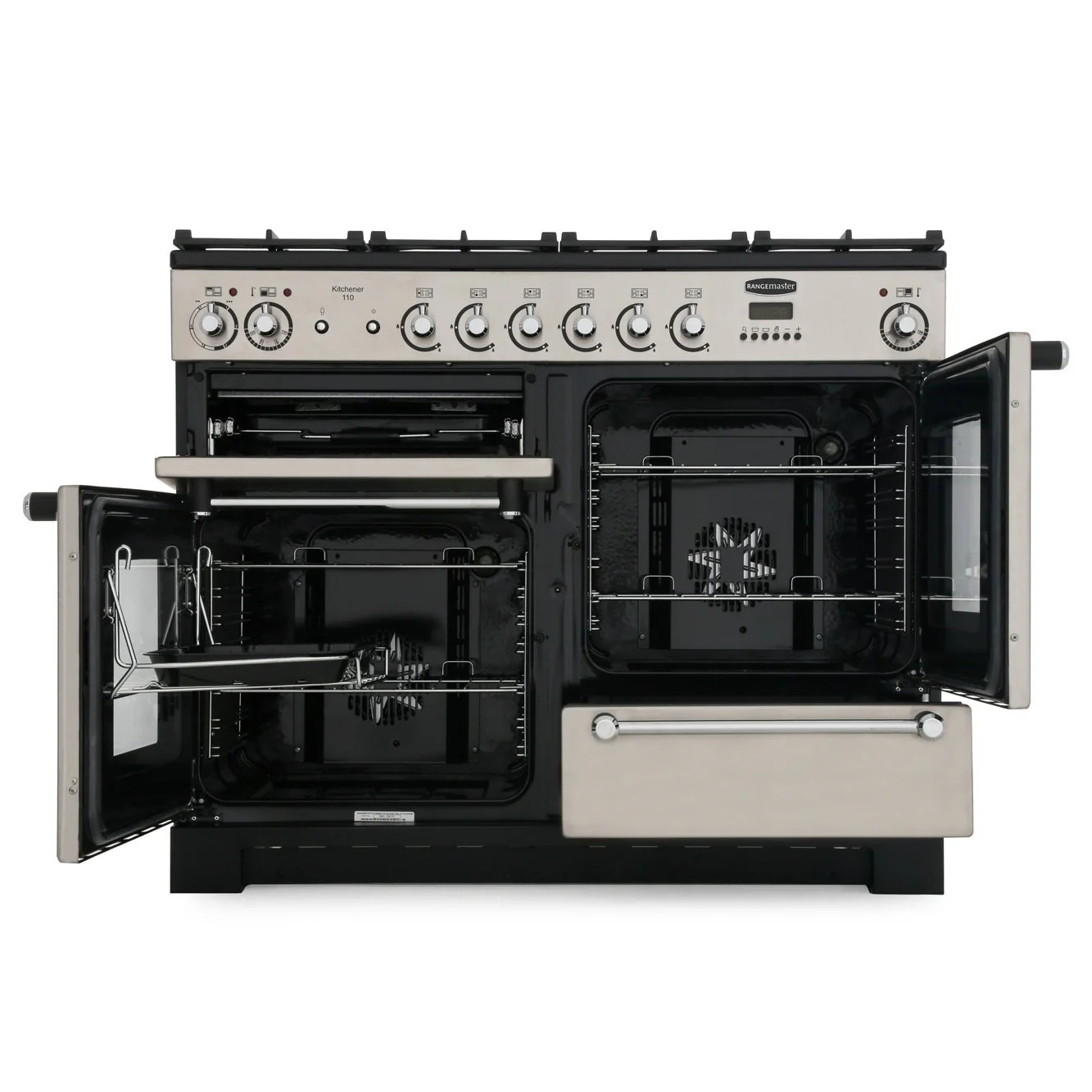 Rangemaster KCH110DFFSS/C - Stainless Steel 110cm Range Cooker - Dual Fuel - A Rated - Image 5