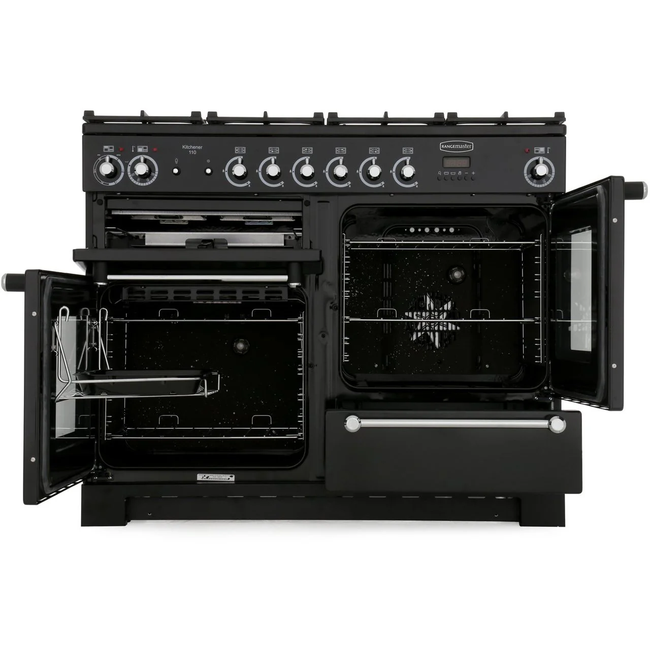 Rangemaster KCH110NGFSS/C - Stainless Steel 110cm Gas Range Cooker - 86L - A+ Energy - Image 2