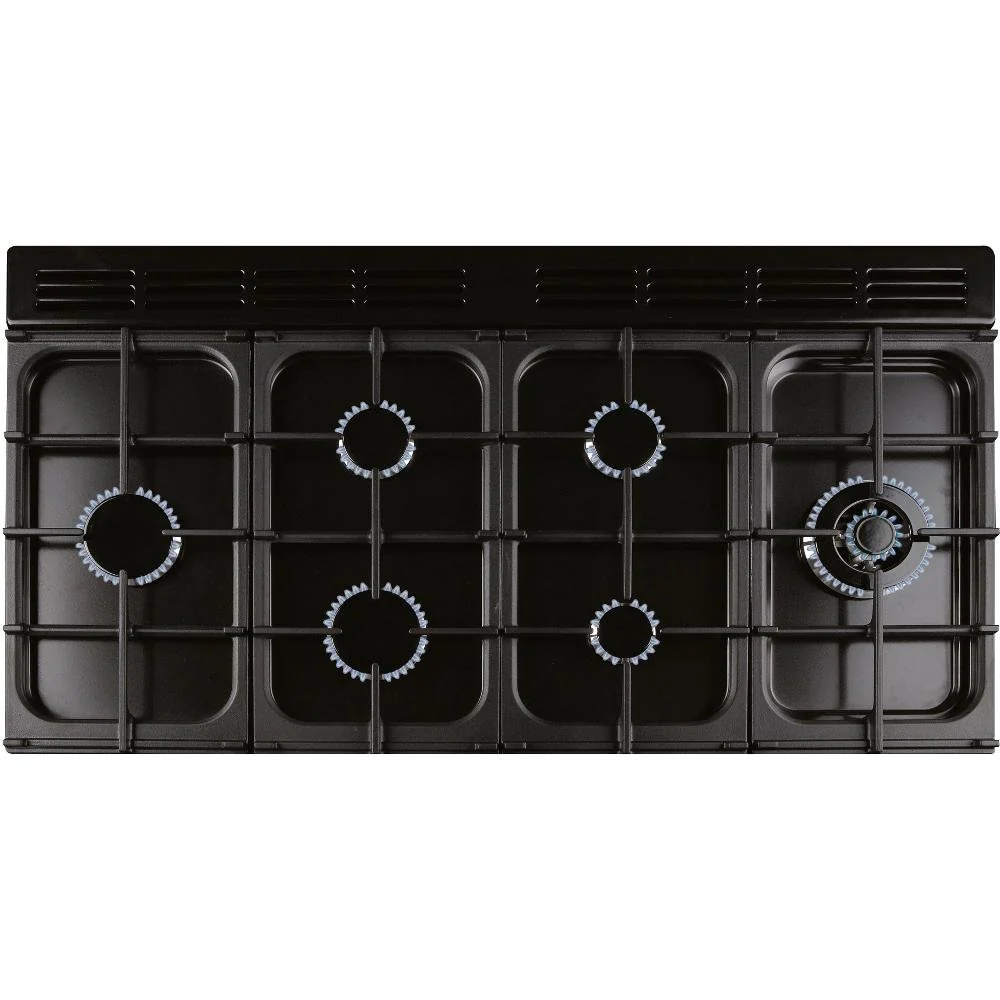 Rangemaster Kitchener KCH110NGFBL/C - Black/Chrome Gas Range Cooker - 110cm - A+ Energy - Image 3
