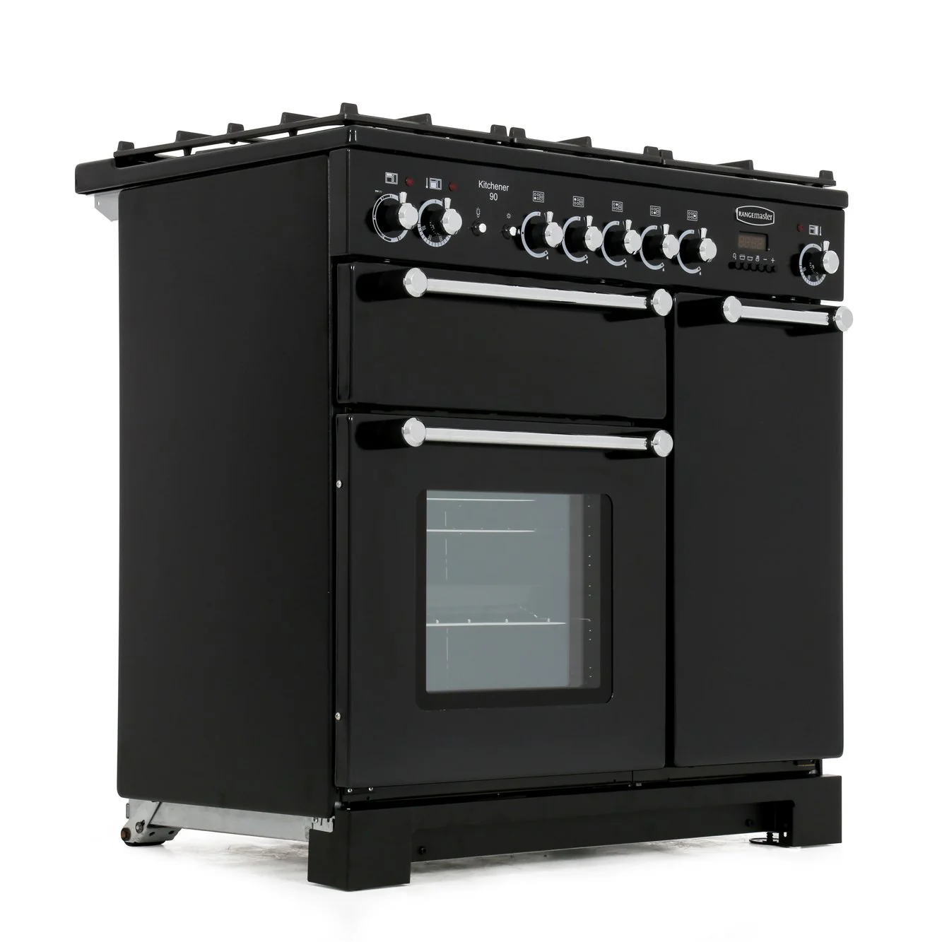 Rangemaster Kitchener KCH90DFFBL/C - Black Dual Fuel Range Cooker - 90cm - A Rated - Image 4