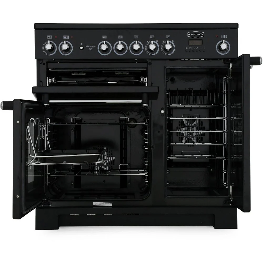 Rangemaster Kitchener KCH90ECCR/C - Cream/Chrome Range Cooker - 135L - A Energy Rated - Image 2
