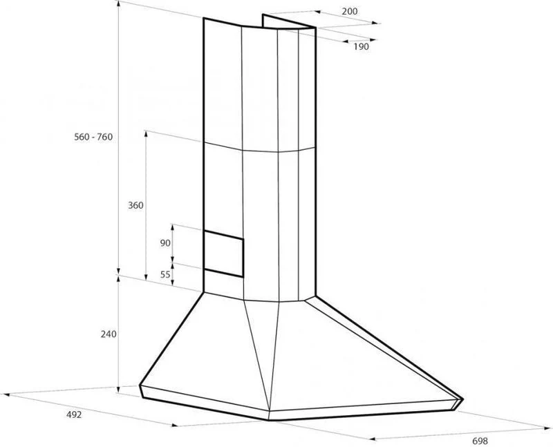 Rangemaster LEIHDC70SC - Stainless Steel 70cm Chimney Hood - D Energy - Image 2