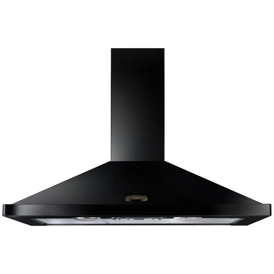 Rangemaster LEIHDC90BB - Black/Brass 90cm Chimney Cooker Hood - 460 m³/h - D Energy Rating - Image 2