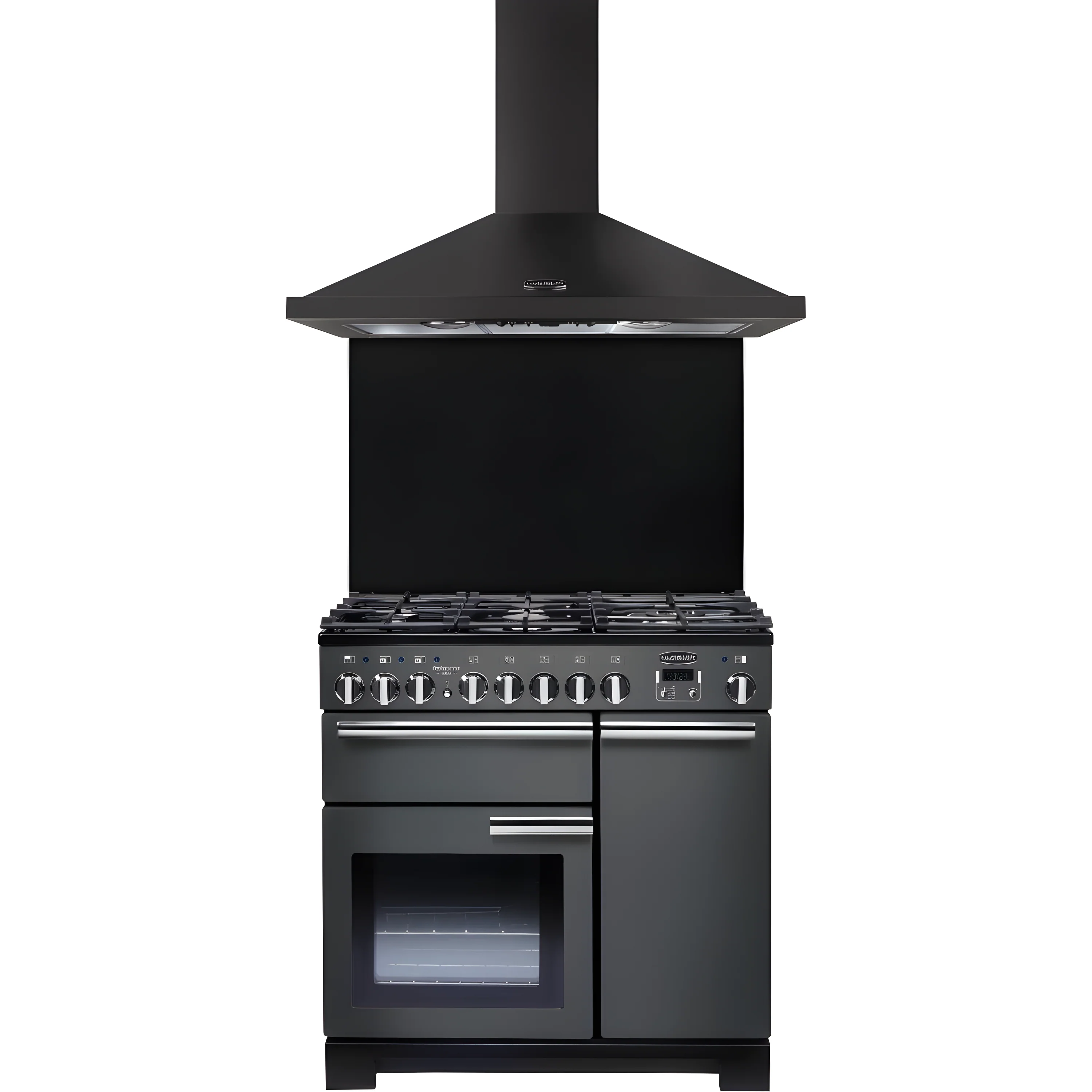 Rangemaster LEIHDC90SL/C - Slate 90cm Chimney Cooker Hood - 530m³/h - D Energy - Image 2