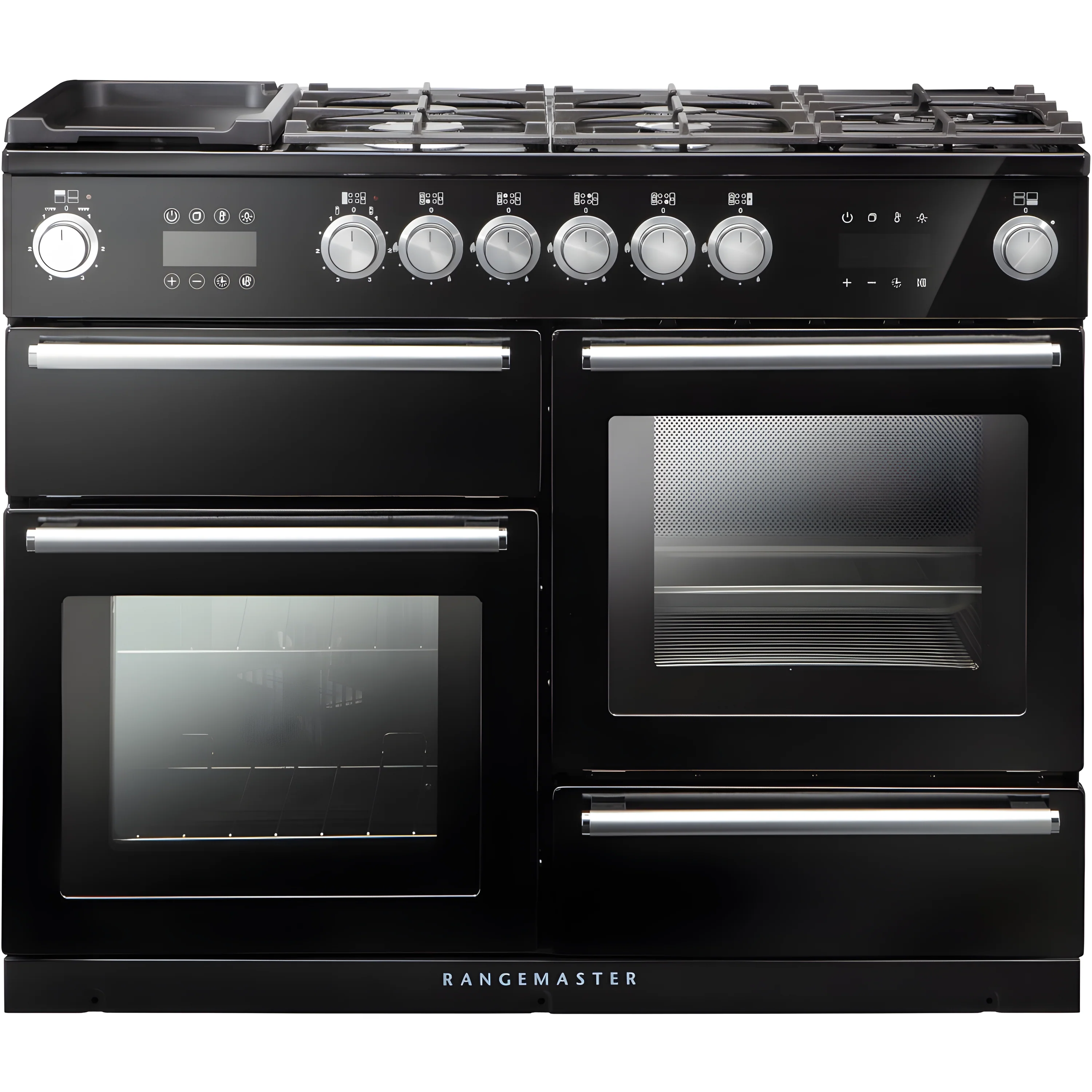 Rangemaster NEX110SODFFBL/C - Black Dual Fuel Range Cooker - 79L/35L - A Energy - Image 2