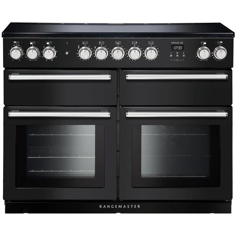 Rangemaster NEXSE110EICB/C - Charcoal Black/Chrome Range Cooker - 79L - A Rated