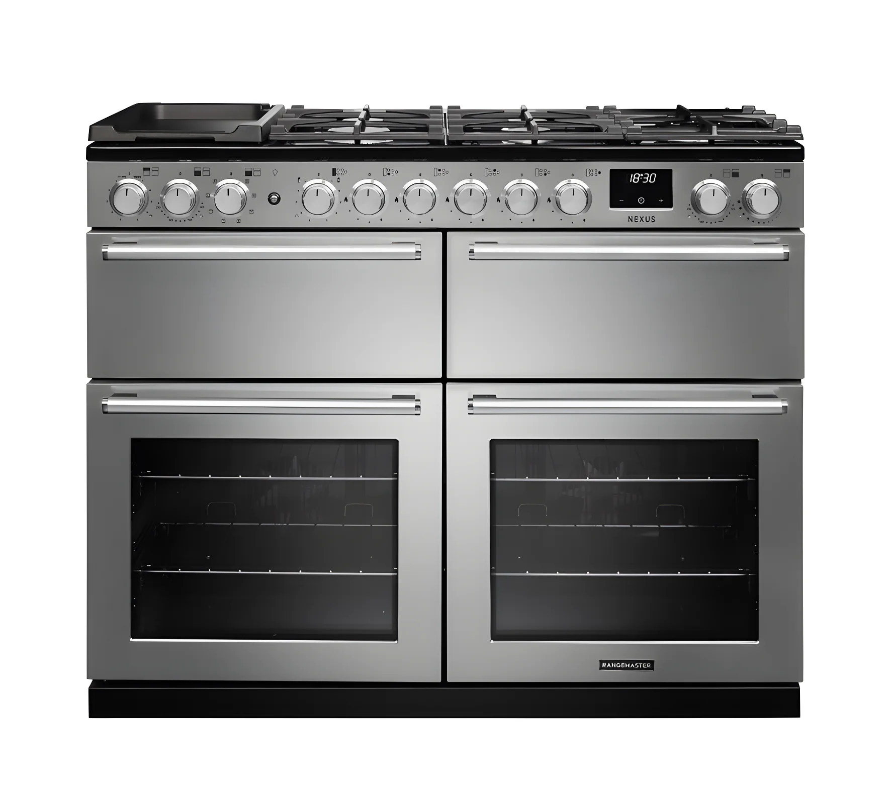 Rangemaster Nexus 110 NEXB110DFSTST/CM1 - Stainless Steel Range Cooker - Dual Fuel - 7 Zone - A Energy