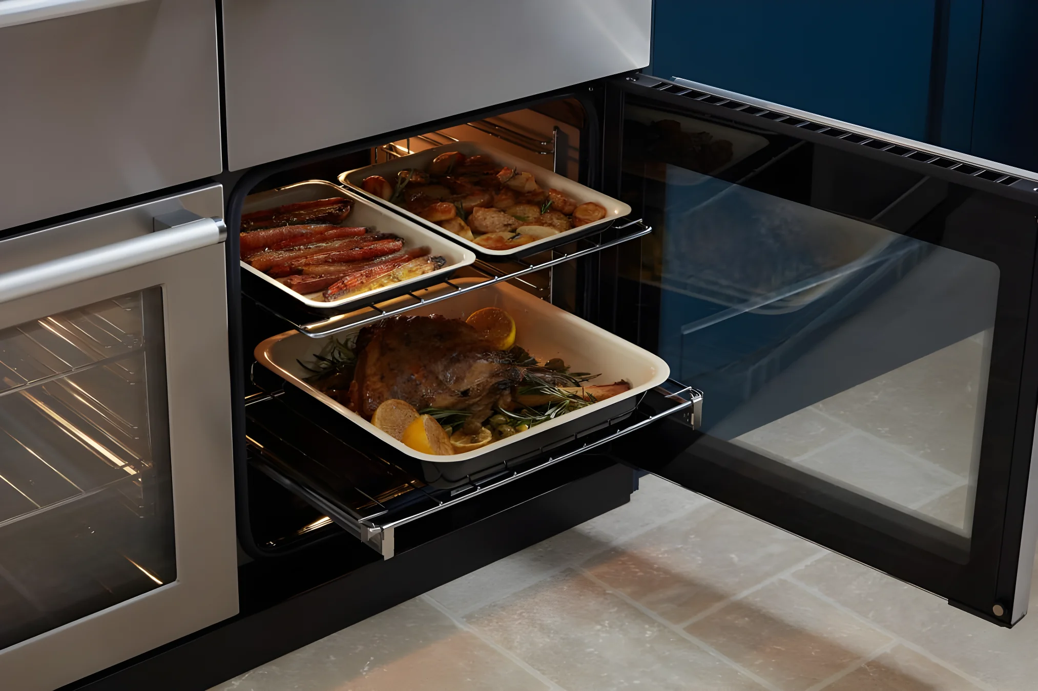 Rangemaster Nexus 110 NEXO110DFPCBL/CM1 - Charcoal Black Dual Fuel Range Cooker - 110cm - A Energy - Image 3