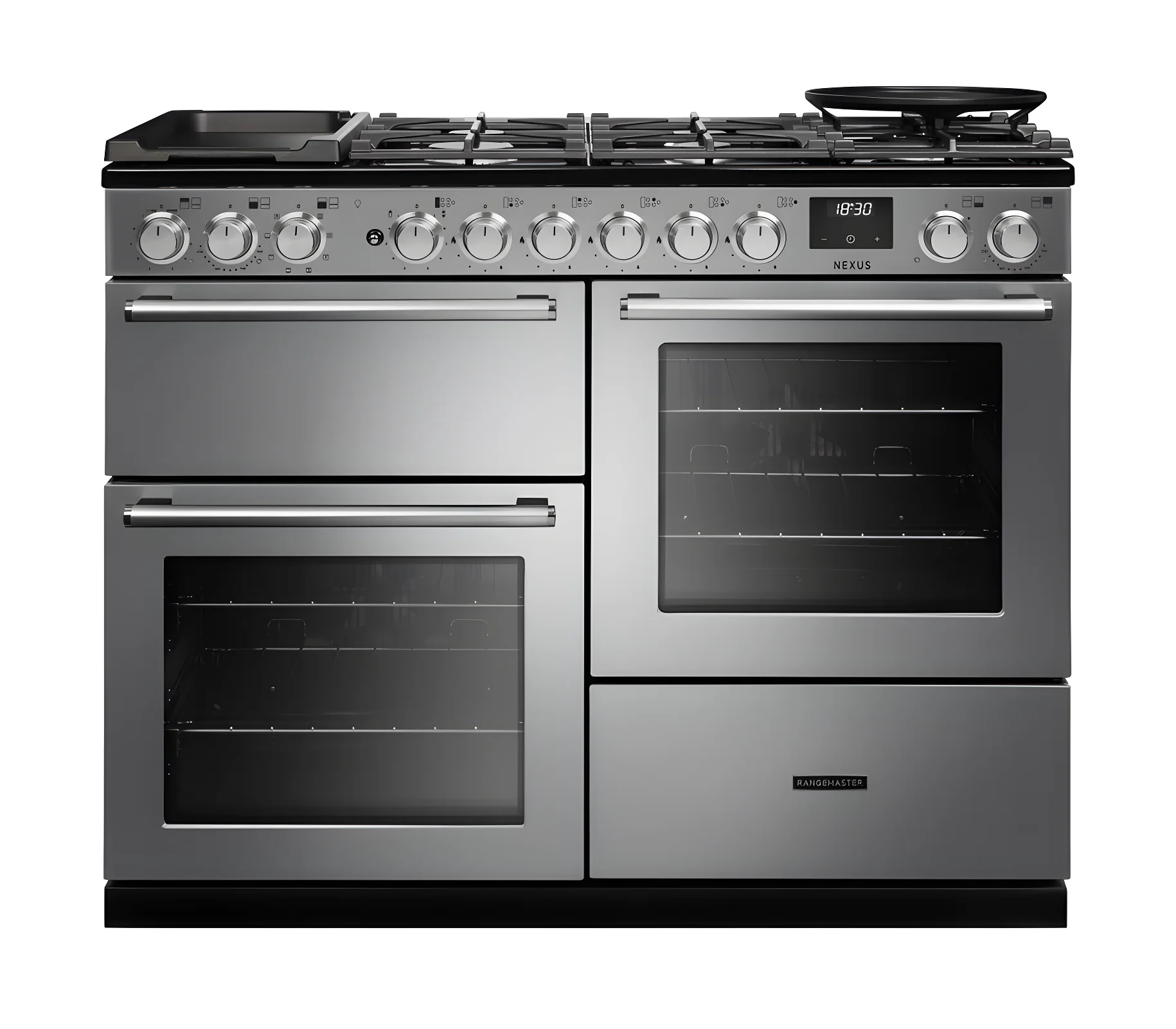 Rangemaster Nexus 110 NEXO110DFSTST/CM1 - Stainless Steel Dual Fuel Range Cooker - 110cm - A Energy