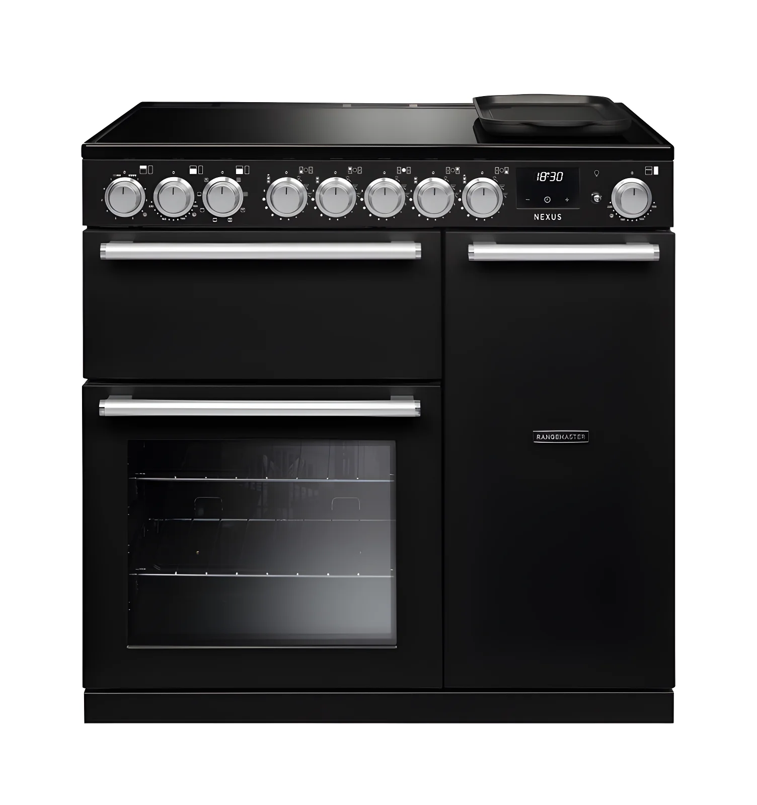 Rangemaster Nexus 90 NEX90EIPGBL/CM1 - Gloss Black Range Cooker - 5 Zone Induction - A Energy