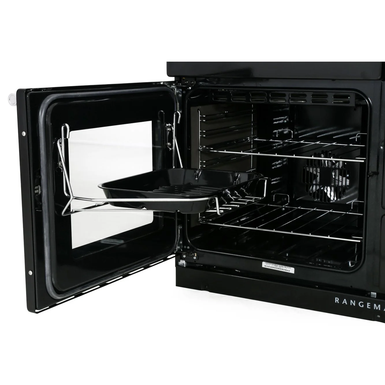 Rangemaster Nexus NEX110DFFBL/C - Black/Chrome Dual Fuel Range Cooker - 146L - A Rated - Image 3