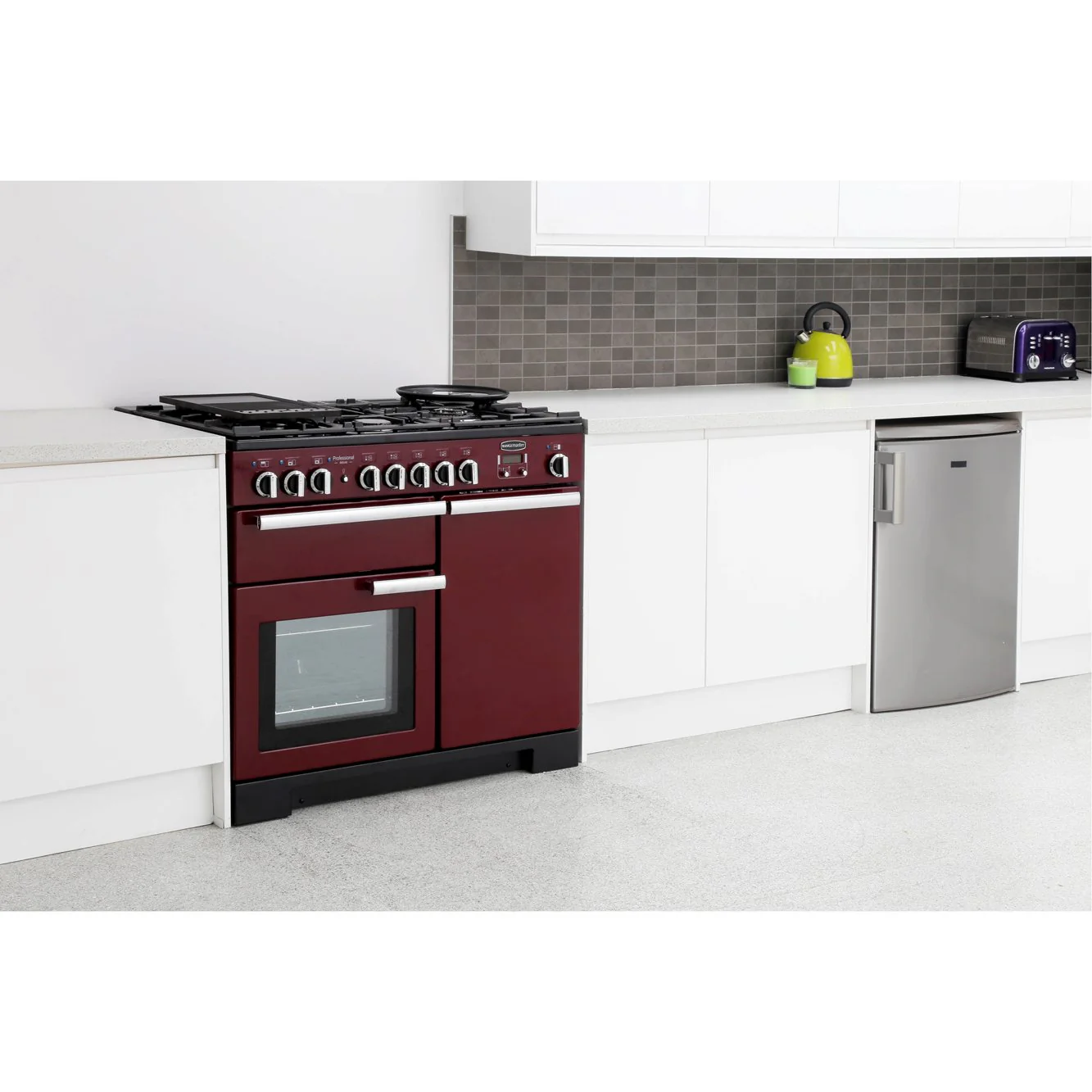 Rangemaster PDL100DFFCY/C - Cranberry Red Dual Fuel Range Cooker - 150L - A Rated - Image 2