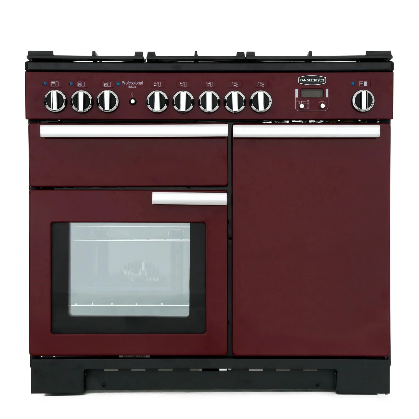 Rangemaster PDL100DFFCY/C - Cranberry Red Dual Fuel Range Cooker - 150L - A Rated - Image 3