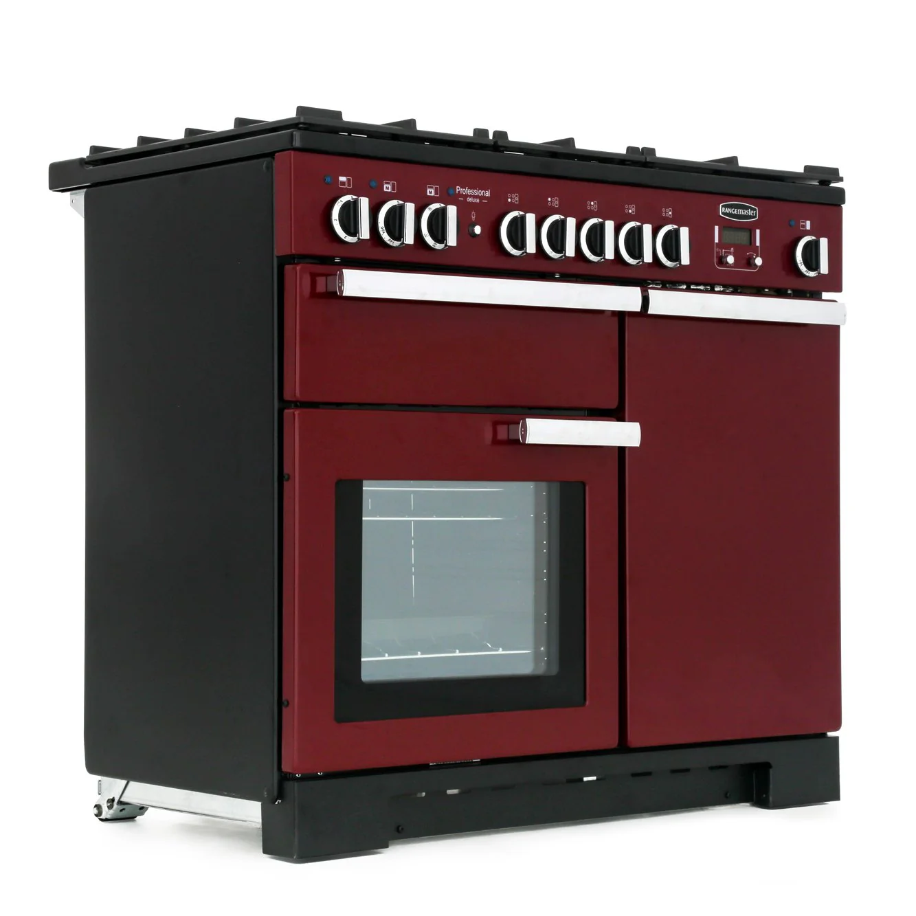 Rangemaster PDL100DFFCY/C - Cranberry Red Dual Fuel Range Cooker - 150L - A Rated - Image 4