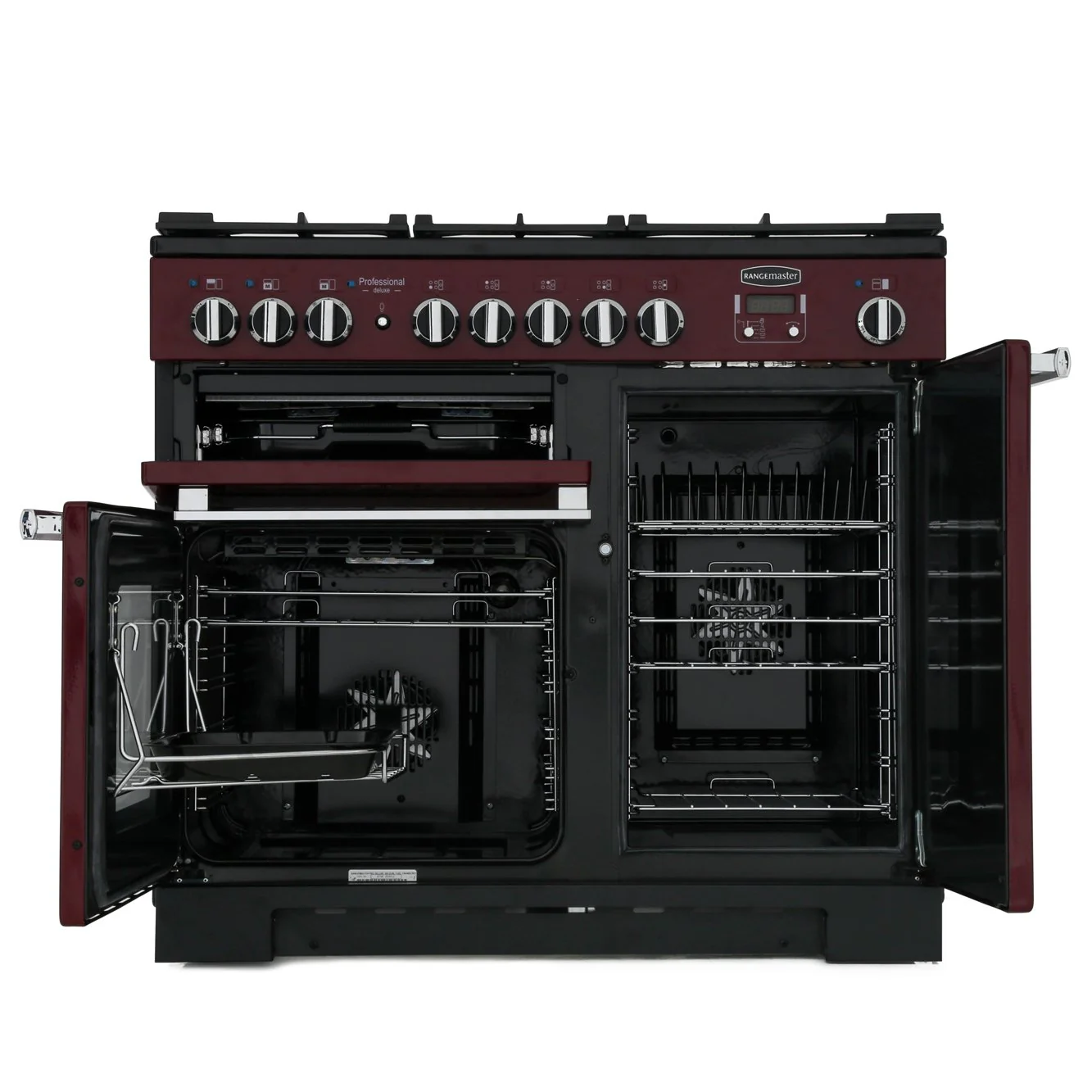 Rangemaster PDL100DFFCY/C - Cranberry Red Dual Fuel Range Cooker - 150L - A Rated - Image 5