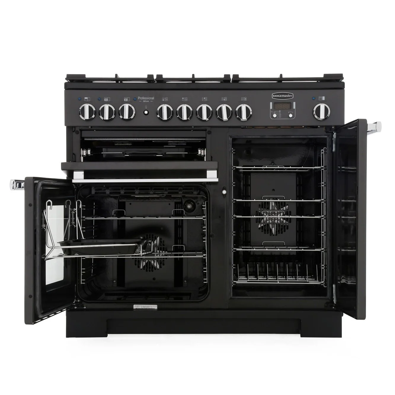Rangemaster PDL100DFFSL/C - Slate/Chrome 100cm Range Cooker - Dual Fuel - A Rated - Image 2