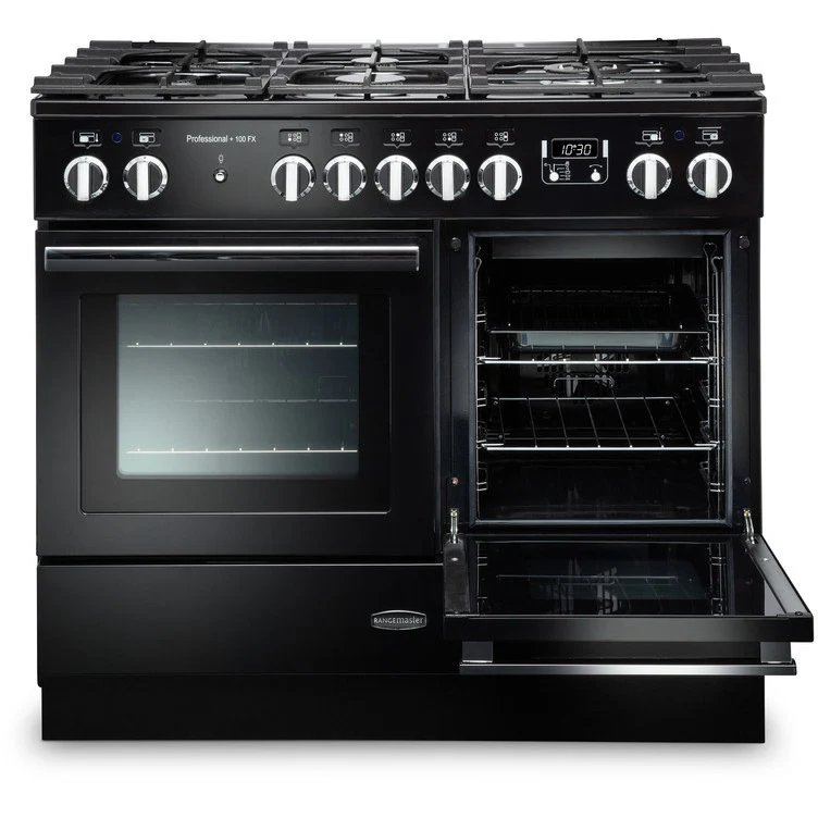 Rangemaster Professional Plus FX PROPL100FXDFFGB/C - Black 100cm Dual Fuel Range Cooker - A Rated - Image 5