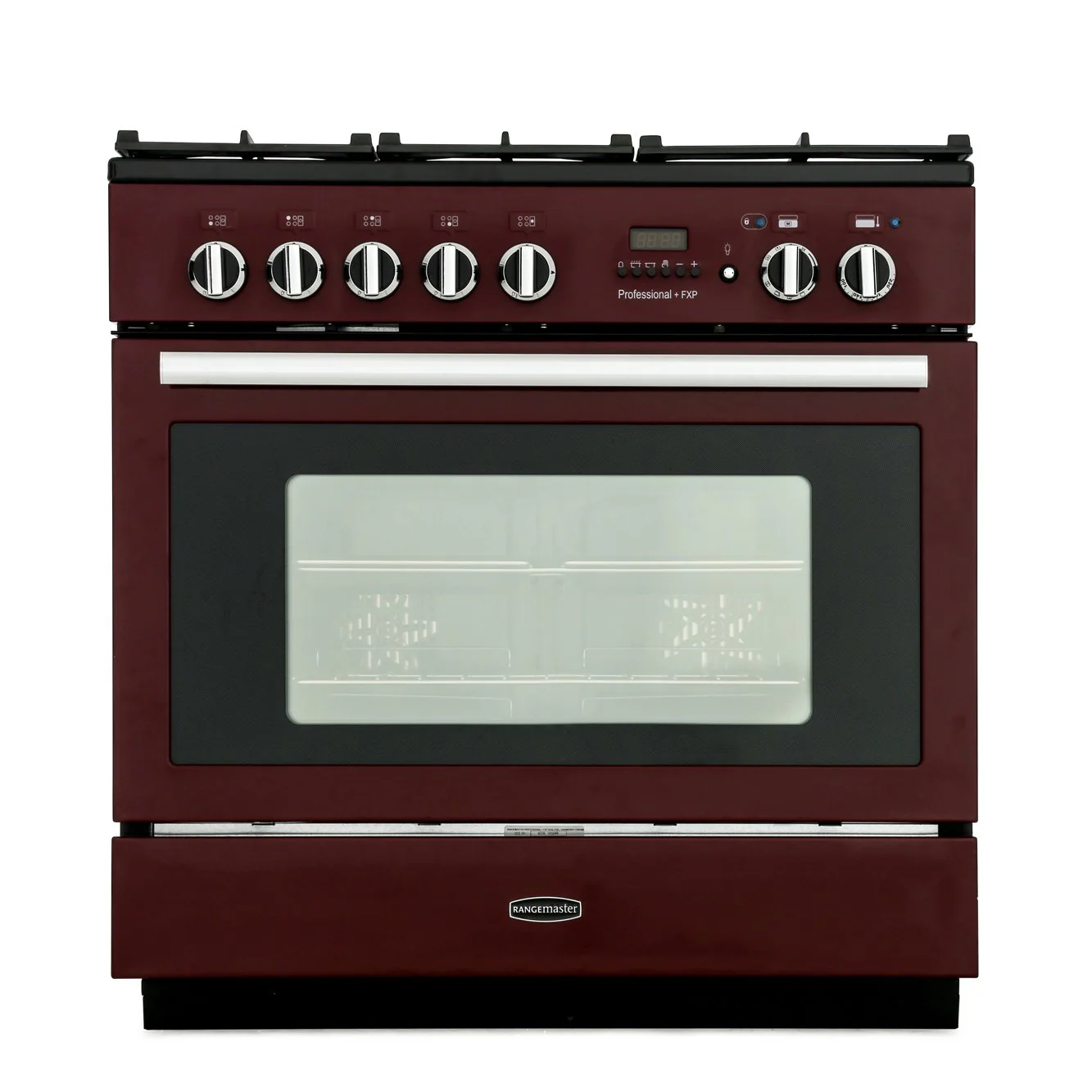Rangemaster Professional Plus FXP PROP90FXPDFFCY/C - Cranberry/Chrome 90cm Range Cooker - Dual Fuel - A Rated - Image 3