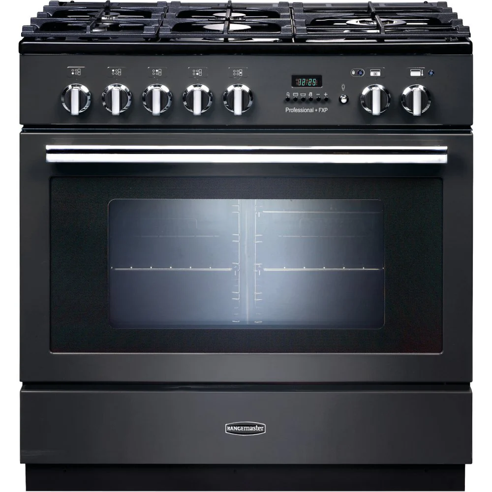 Rangemaster Professional Plus FXP PROP90FXPDFFSL/C - Slate/Chrome 90cm Range Cooker - Dual Fuel - A Rated