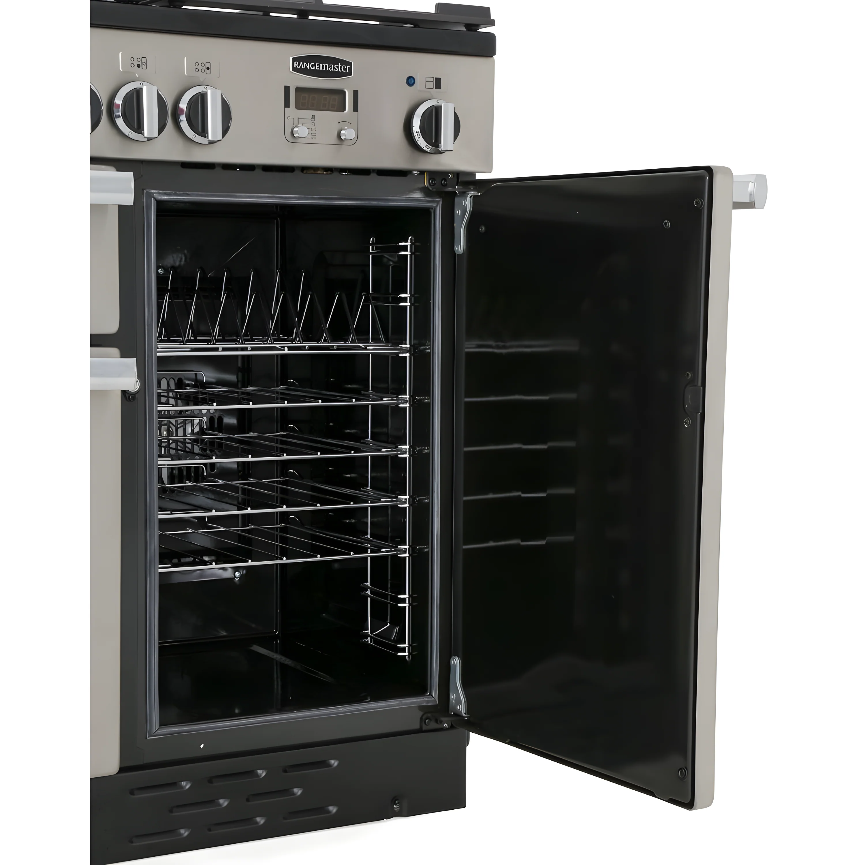 Rangemaster Professional Plus PROP100DFFCY/C - Cranberry/Chrome Dual Fuel Range Cooker - 73L+82L - A Rated - Image 5
