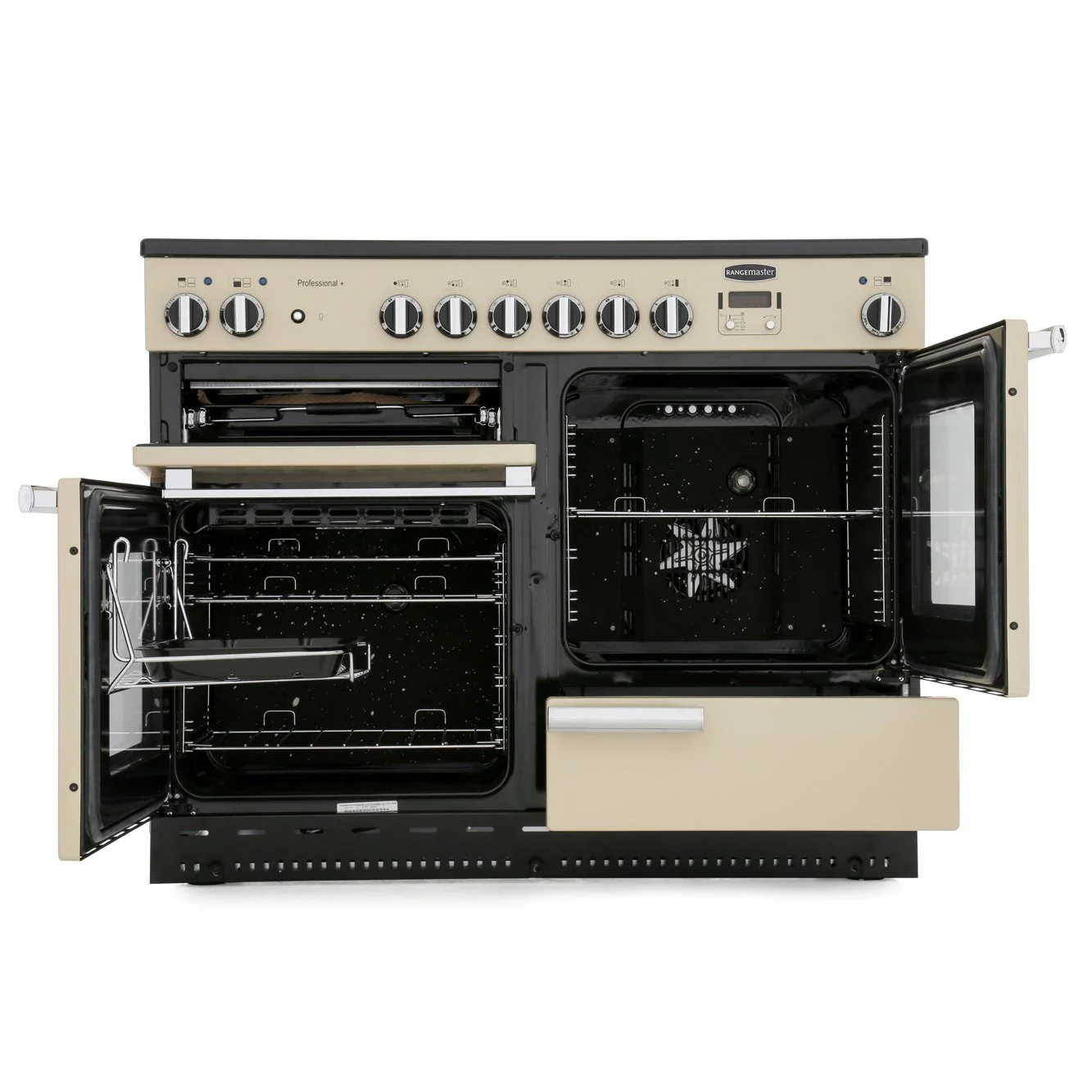 Rangemaster Professional Plus PROP110ECGB/C - Black/Chrome Range Cooker - 110cm Ceramic - A Rated - Image 2