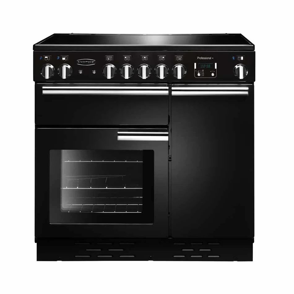 Rangemaster Professional Plus PROP90ECGB/C - Black/Chrome Range Cooker - 90cm Ceramic - A Rated