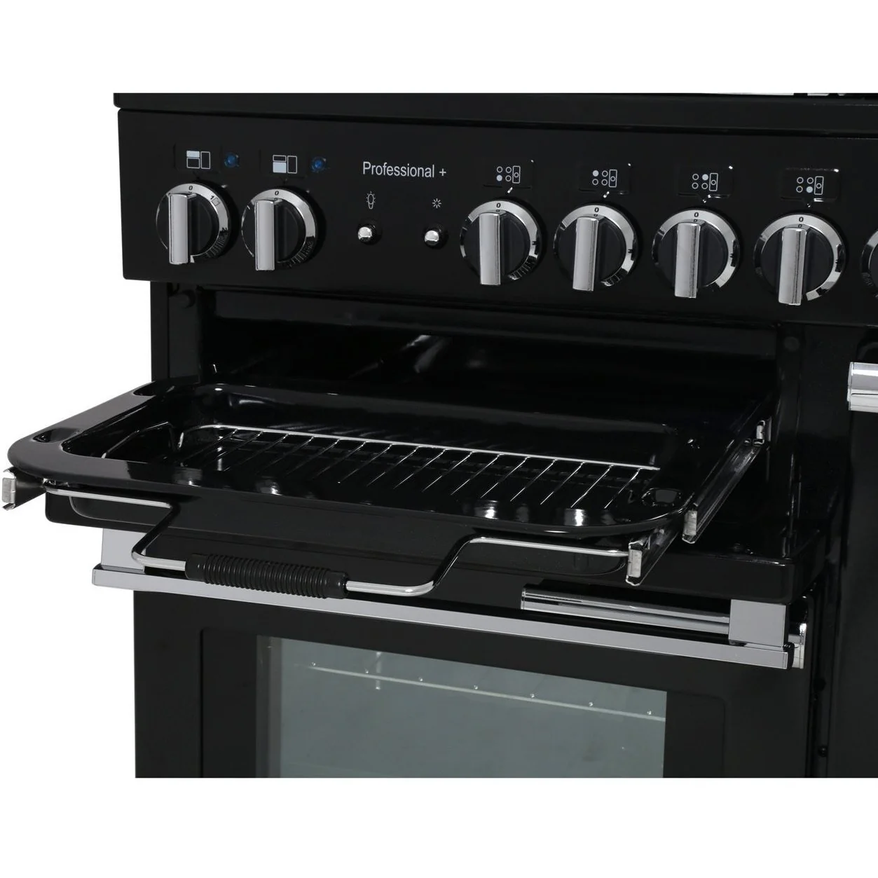 Rangemaster Professional Plus PROP90ECGB/C - Black/Chrome Range Cooker - 90cm Ceramic - A Rated - Image 3