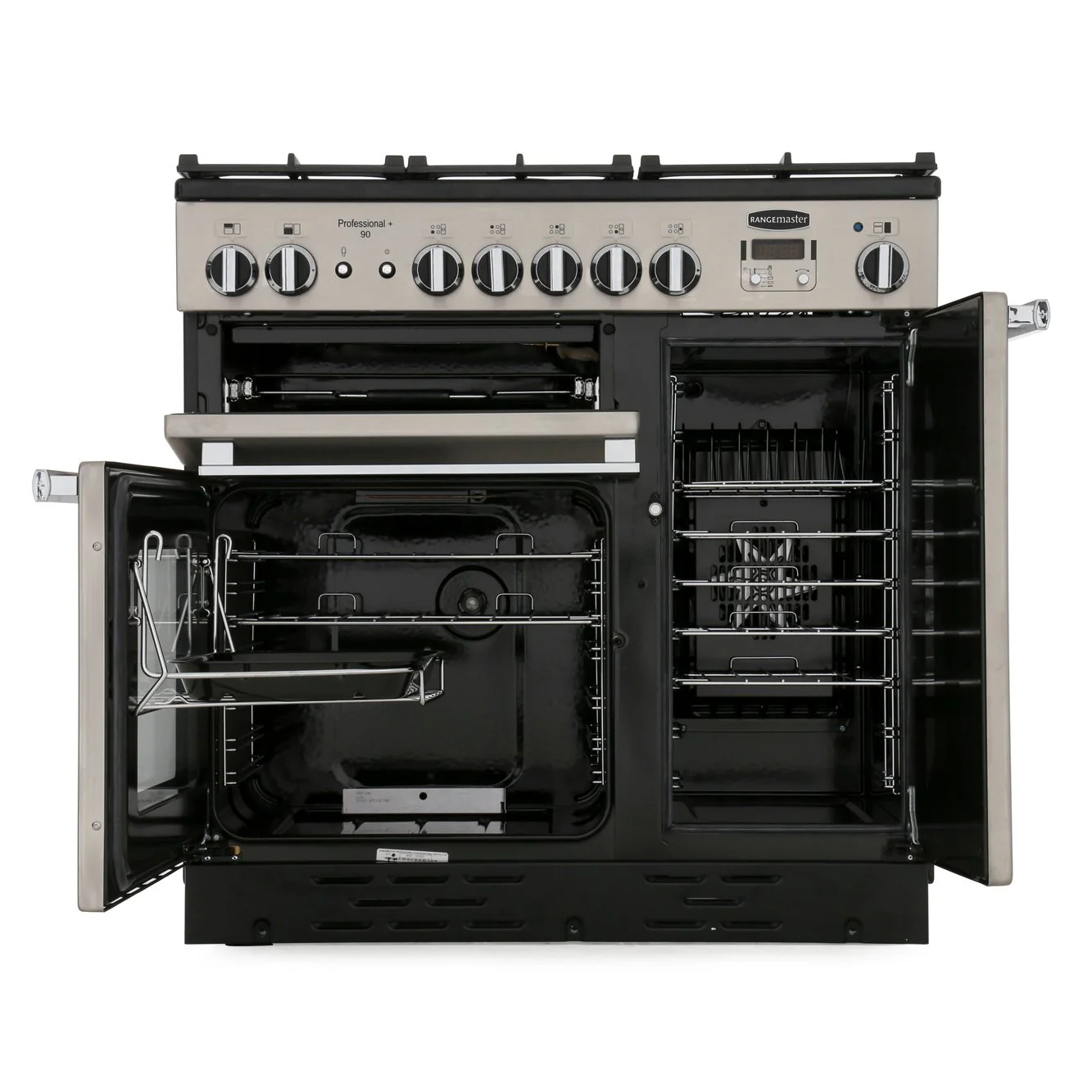 Rangemaster Professional Plus PROP90NGFSS/C - Stainless Steel/Chrome Gas Range Cooker - 90cm - A Rated - Image 5