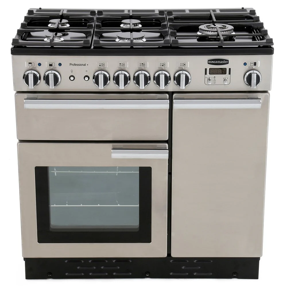 Rangemaster PROP90DFFSS/C - Stainless Steel/Chrome 90cm Range Cooker - Dual Fuel - A Rated