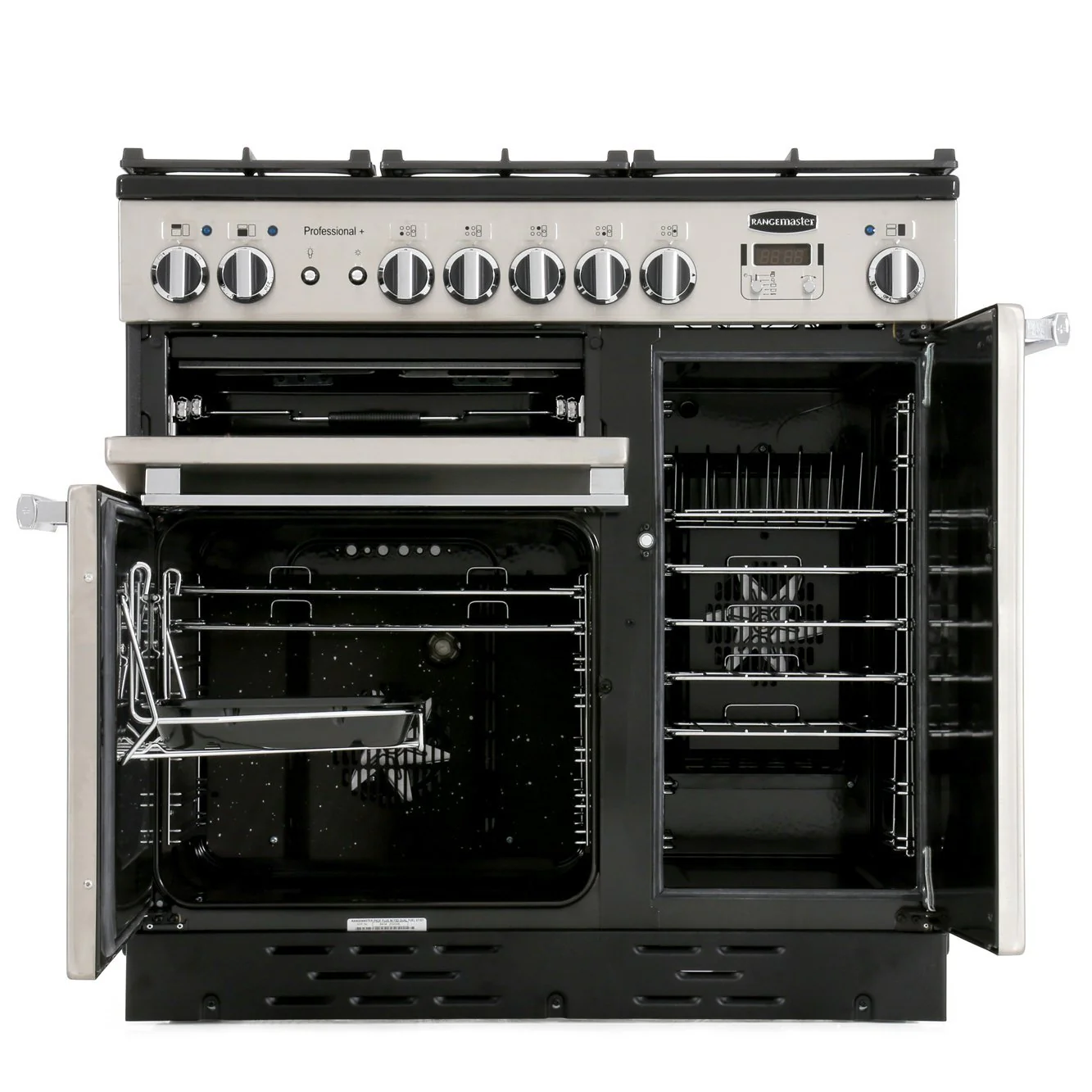 Rangemaster PROP90DFFSS/C - Stainless Steel/Chrome 90cm Range Cooker - Dual Fuel - A Rated - Image 5