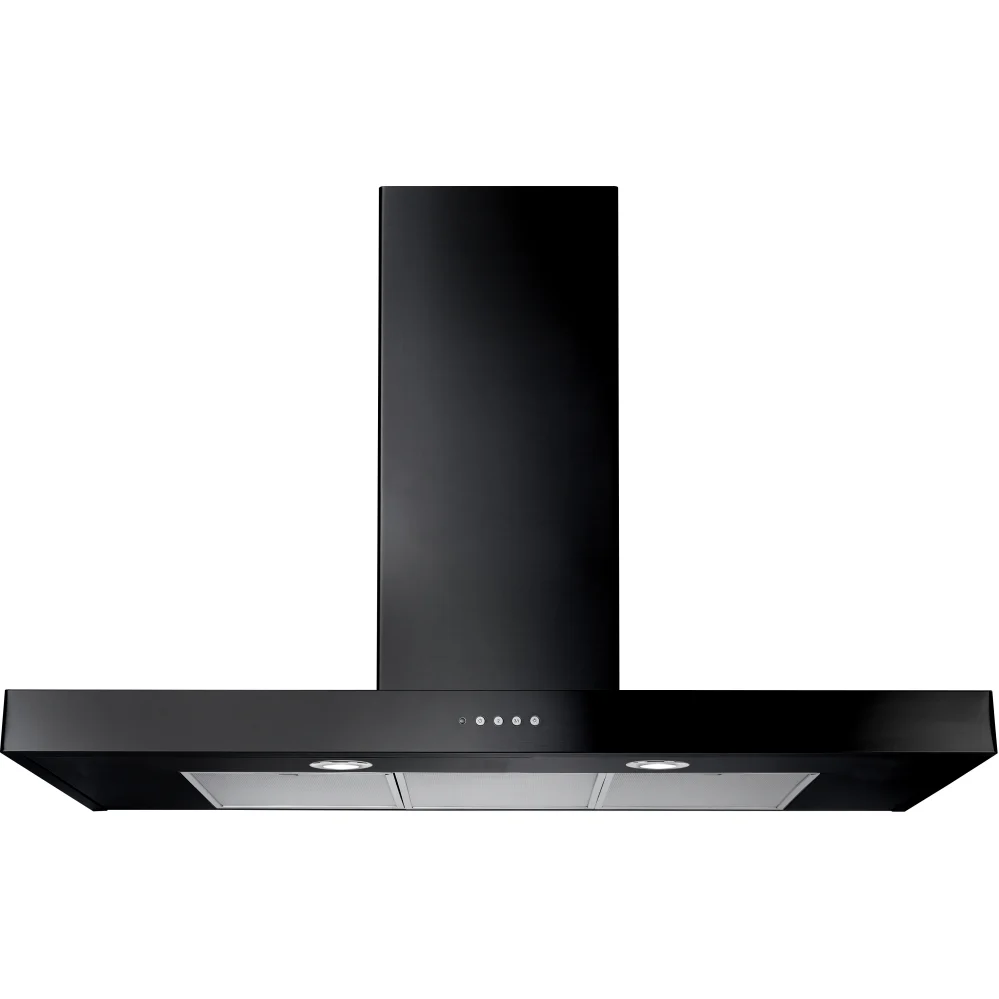 Rangemaster UHDF90BL - Black 90cm Chimney Cooker Hood - 610m³/h Extraction - B Rated