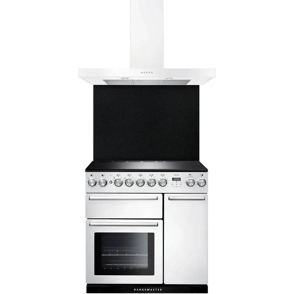 Rangemaster UNBHDS90WH - White 90cm Chimney Cooker Hood - 730 m³/h - B Energy Rated - Image 2