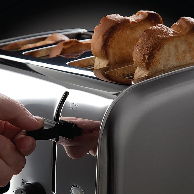 Russell Hobbs 18790 - Stainless Steel 4 Slice Toaster - Wide Slots, High Lift, 7 Browning Levels - Image 4