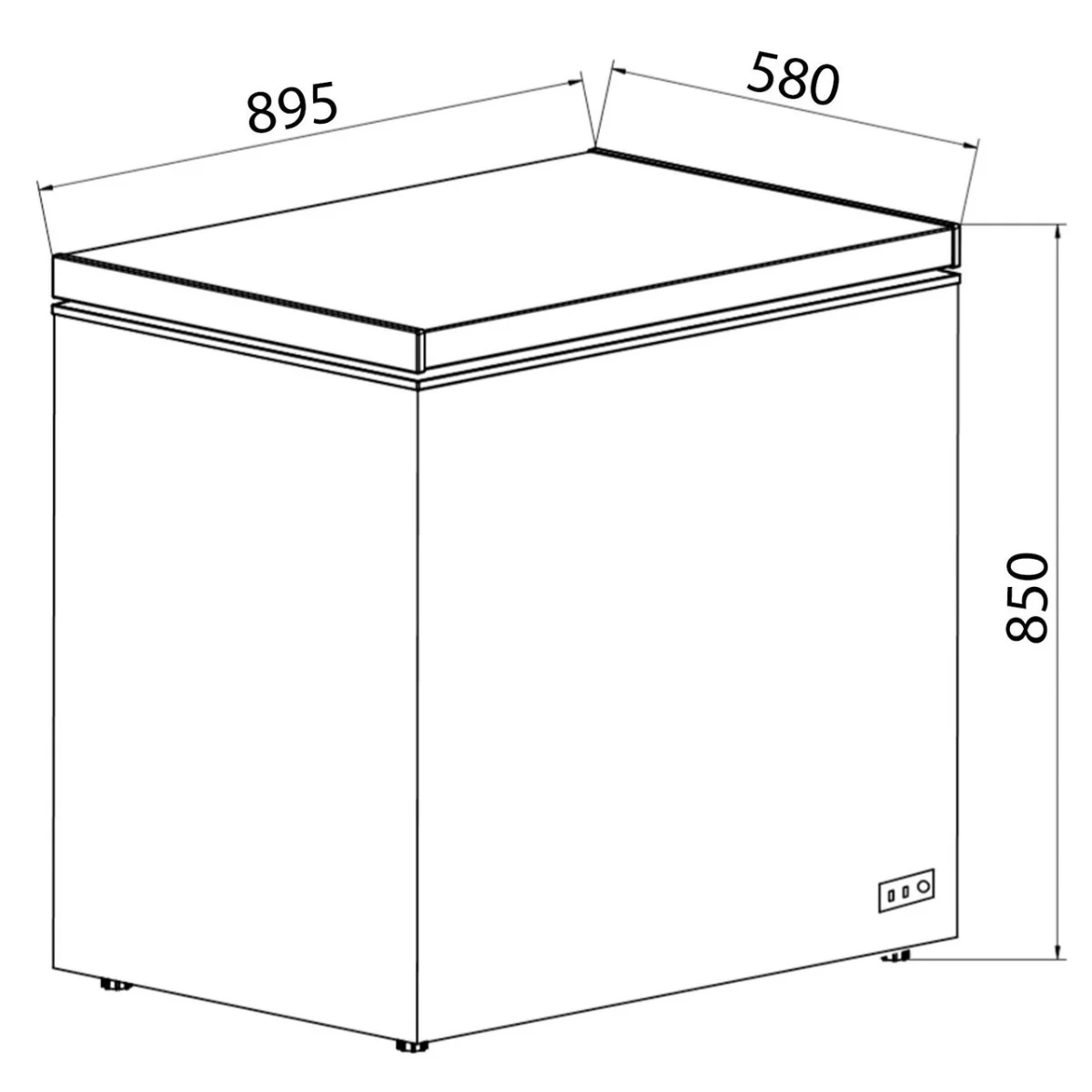 sia CHF200B - Black Chest Manual Defrost Freezer - F energy - Image 4
